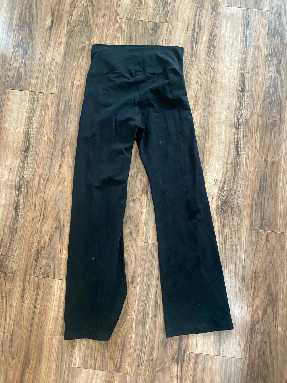 Bally Total Fitness Leggings WOMAN BLACK High Rise Yoga wide leg yoga pants SZ S